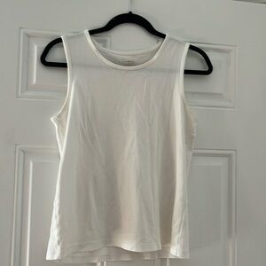 White L. L. Bean Pima Cotton Shell Tank S Reg